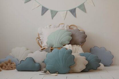 “Baby Blue” Linen Shell Cushion - Moi Mili