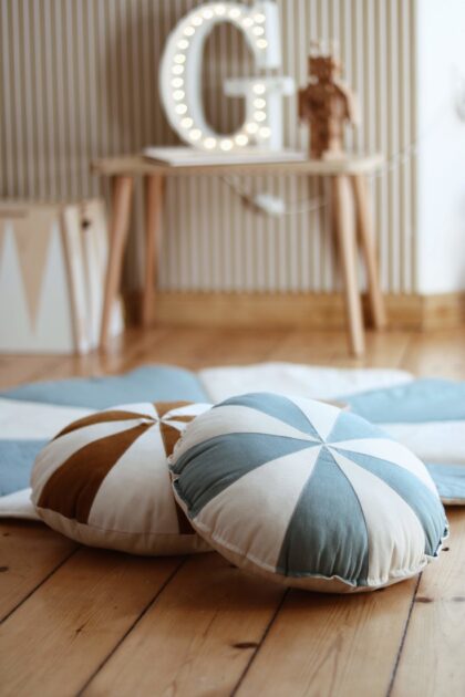 “Blue Candy” Patchwork Cushion - Moi Mili