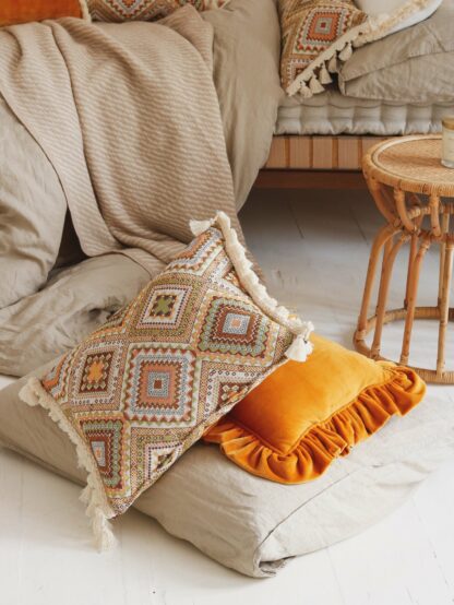 "Boho tribe" cushion with fringe - Moi Mili