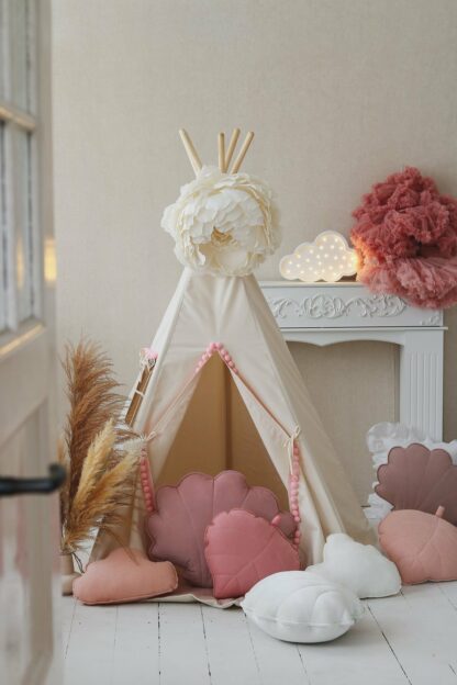 “Fluffy Pompoms” Teepee with Pompoms and Mat Set - Moi Mili
