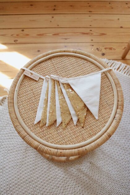 “Gold and Beige” Sequin Garland - Moi Mili