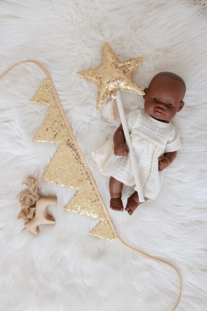 “Gold Sequins” Crown and Wand Magic Set - Moi Mili