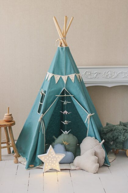 “Gold Star” Teepee with Garland and Mat Set - Moi Mili