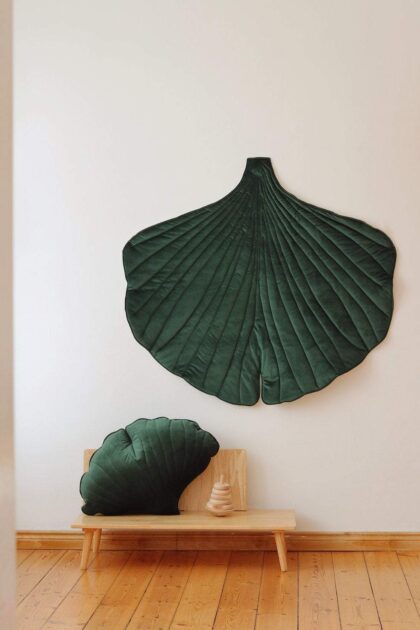 “Green” Velvet Ginkgo Leaf Mat - Moi Mili