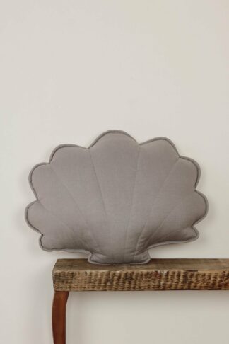 “Grey” Linen Shell Cushion - Moi Mili