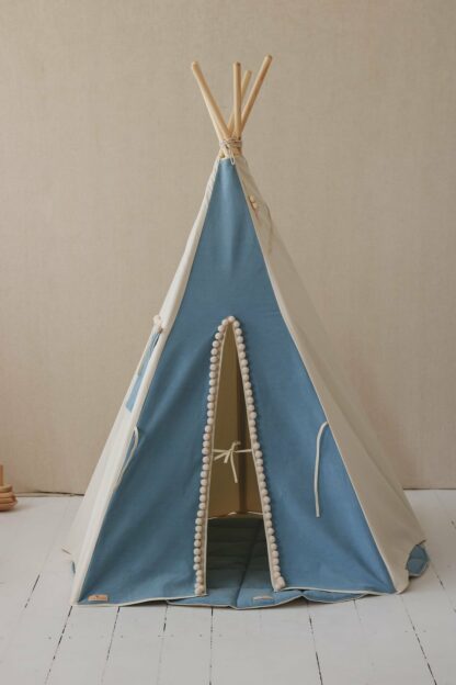 “Jeans” Teepee with Pompoms and Mat Set - Moi Mili