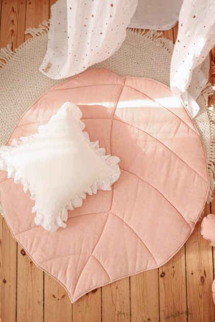“Light Pink” Linen Leaf Mat - Moi Mili
