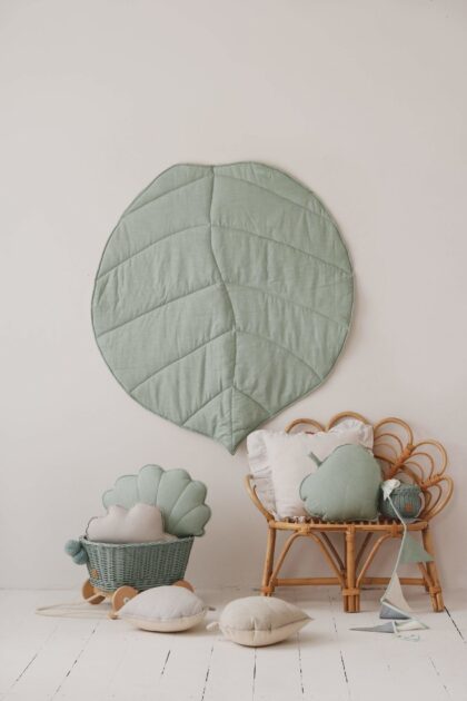 “Mint” Linen Leaf Mat - Moi Mili
