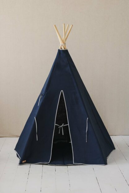 “Navy Blue” Linen Teepee Tent - Moi Mili