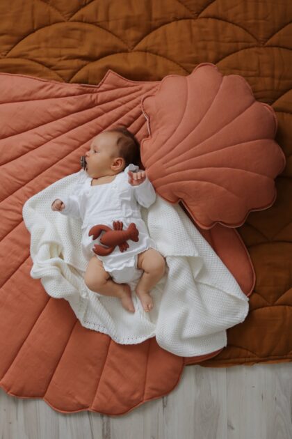 “Papaya” Linen Shell Mat - Moi Mili