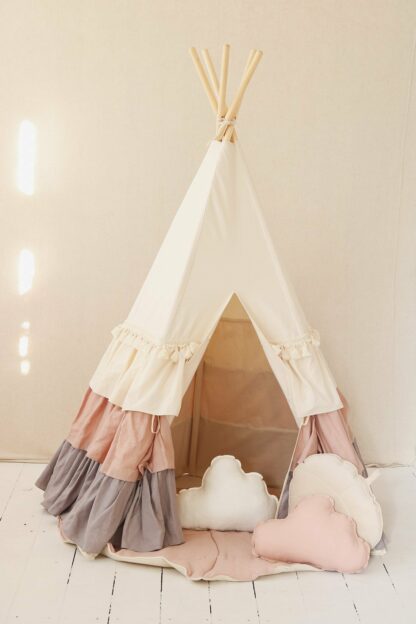 “Powder Frills” Teepee Tent with Frills - Moi Mili