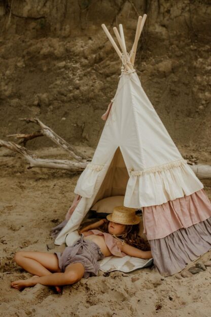 “Powder Frills” Teepee Tent with Frills - Moi Mili