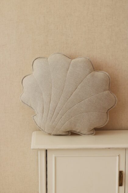 "Sand” Linen Shell Cushion - Moi Mili