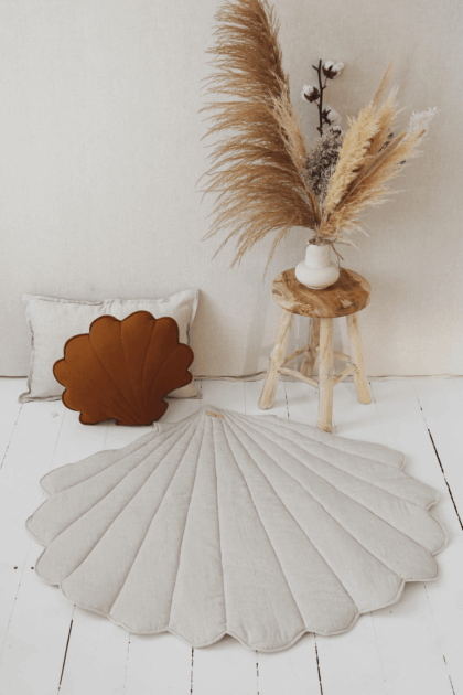 “Sand” Linen Shell Mat - Moi Mili