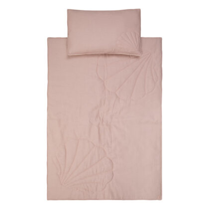 Linen shell child cover set Powder pink Big size