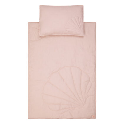Linen shell child cover set Powder pink