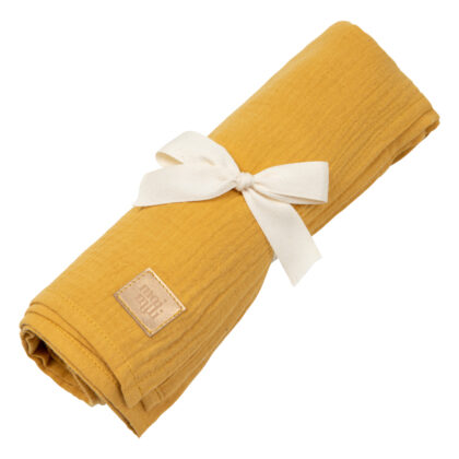 Muslin baby swaddle blanket Ochre