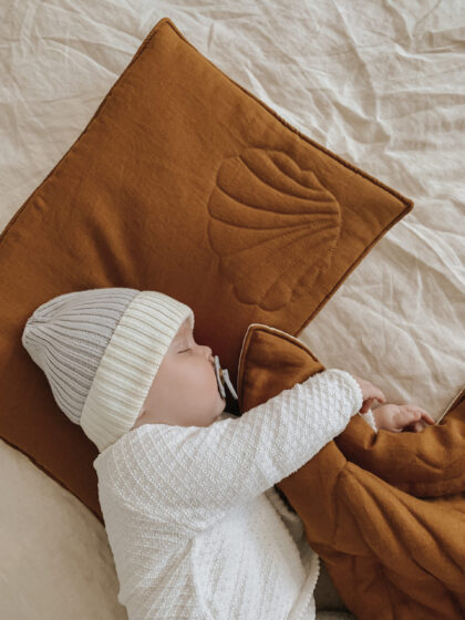 Linen shell child cover set Caramel Big size