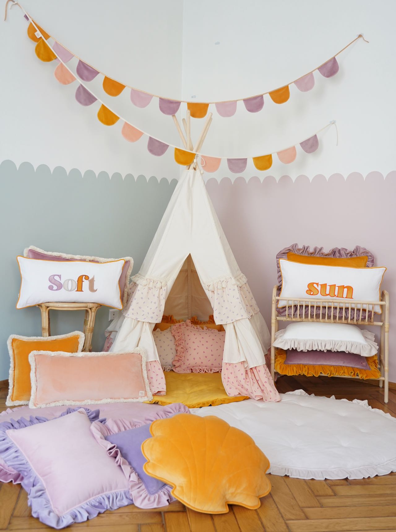 Teepee tent with frills for kids "Forget-me-not" - Image 3
