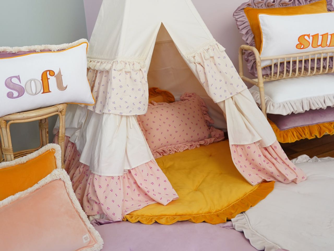 Teepee tent with frills for kids "Forget-me-not" - Image 6