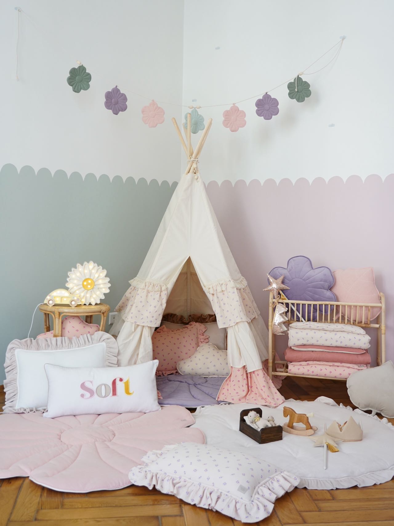 Teepee tent with frills for kids "Forget-me-not" - Image 7