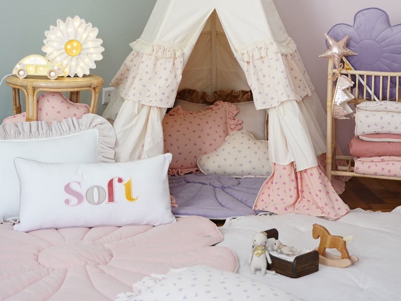 Teepee tent with frills for kids "Forget-me-not" - Image 8
