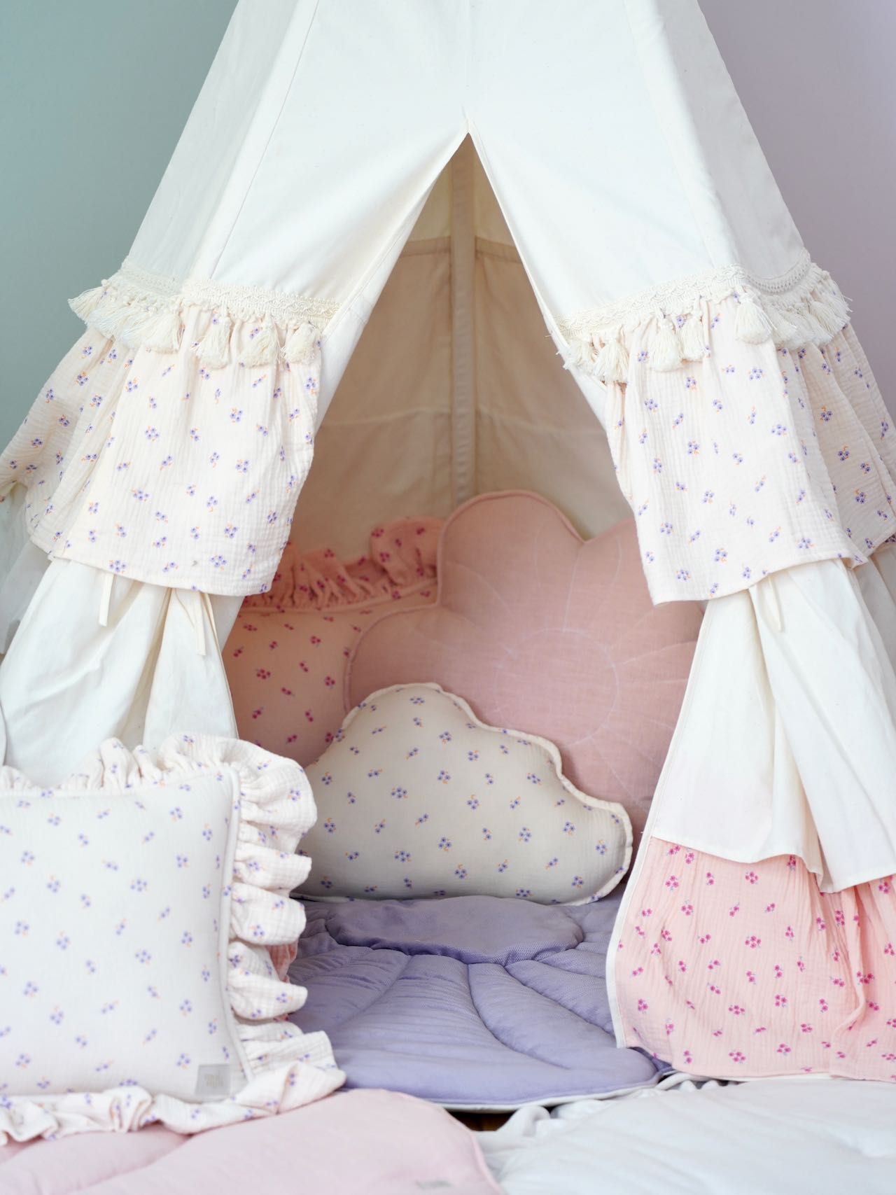 Teepee tent with frills for kids "Forget-me-not" - Image 9