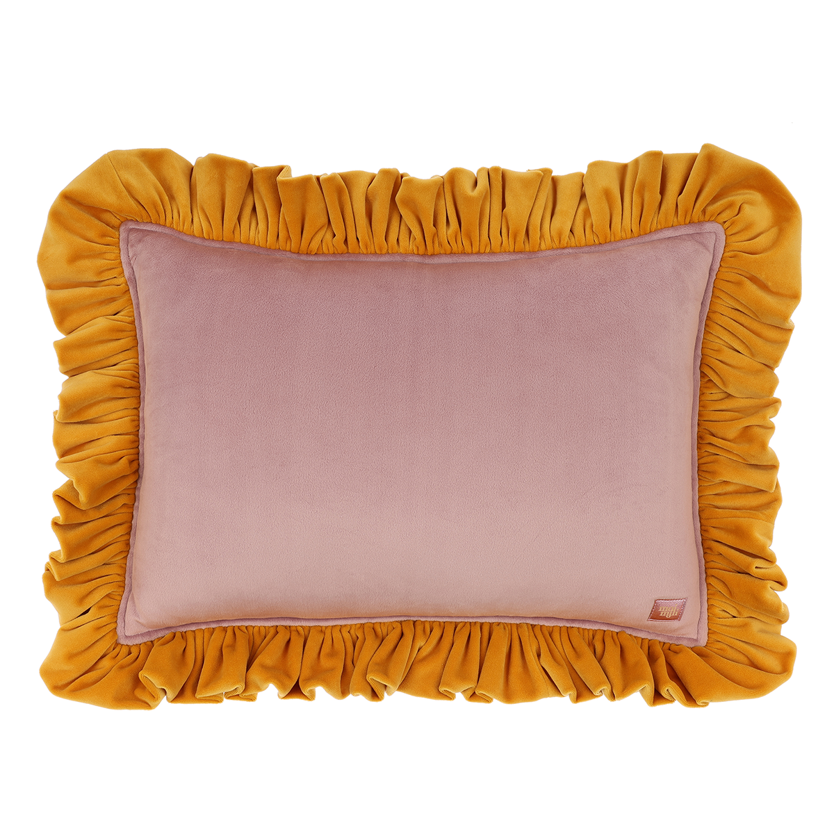 Decorative velvet pillow with frills "Fruit cocktail" - Image 3
