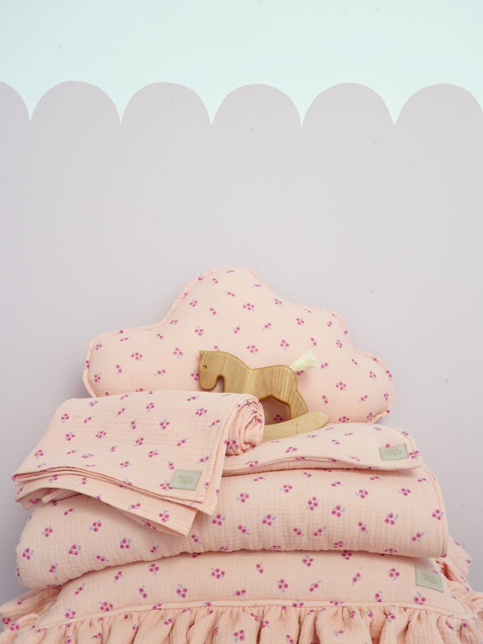 Muslin cloud pillow "Pink forget-me-not" - Image 10