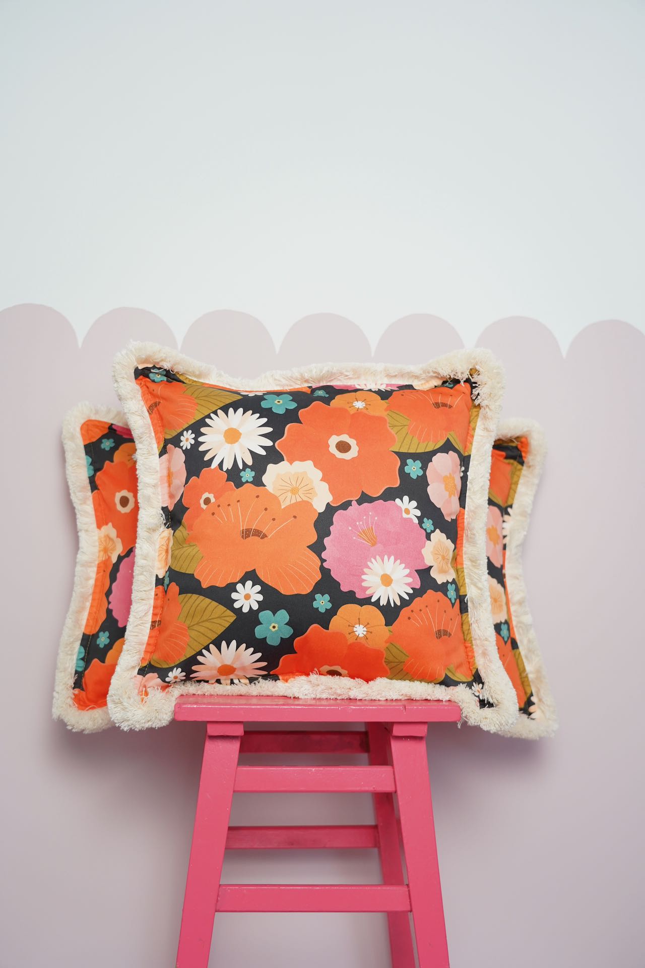 Pillowcase with fringe "Picnic with Flowers" - Image 6