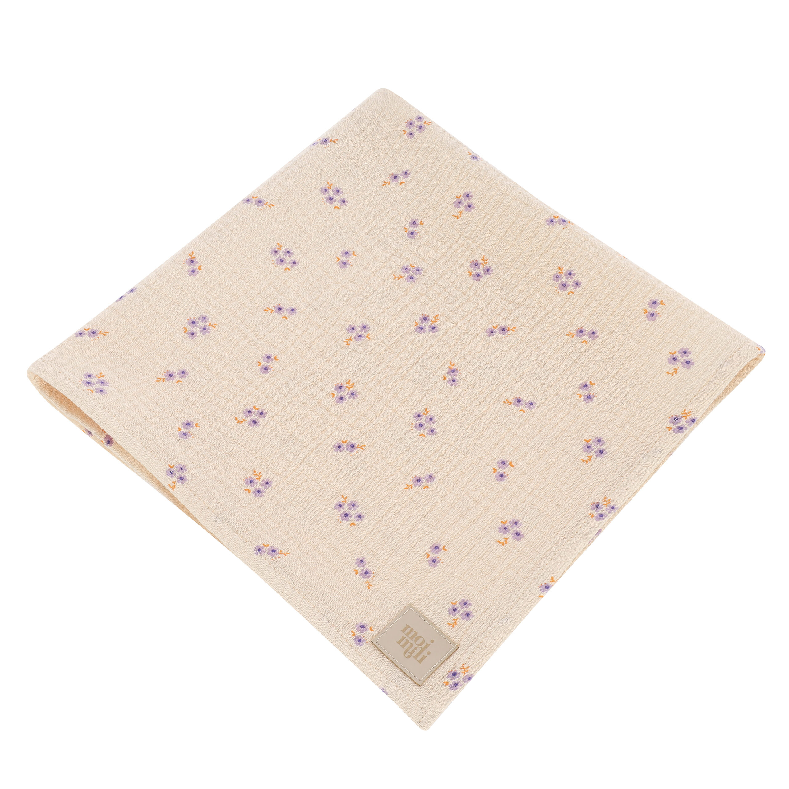 Set of 2 muslin nappies "Pink and purple forget-me-not" - Image 7