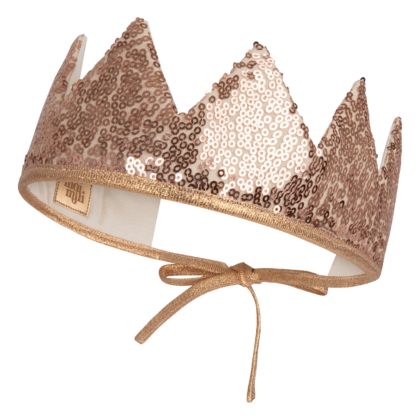 “Rose gold sequins” fairy-tale crown