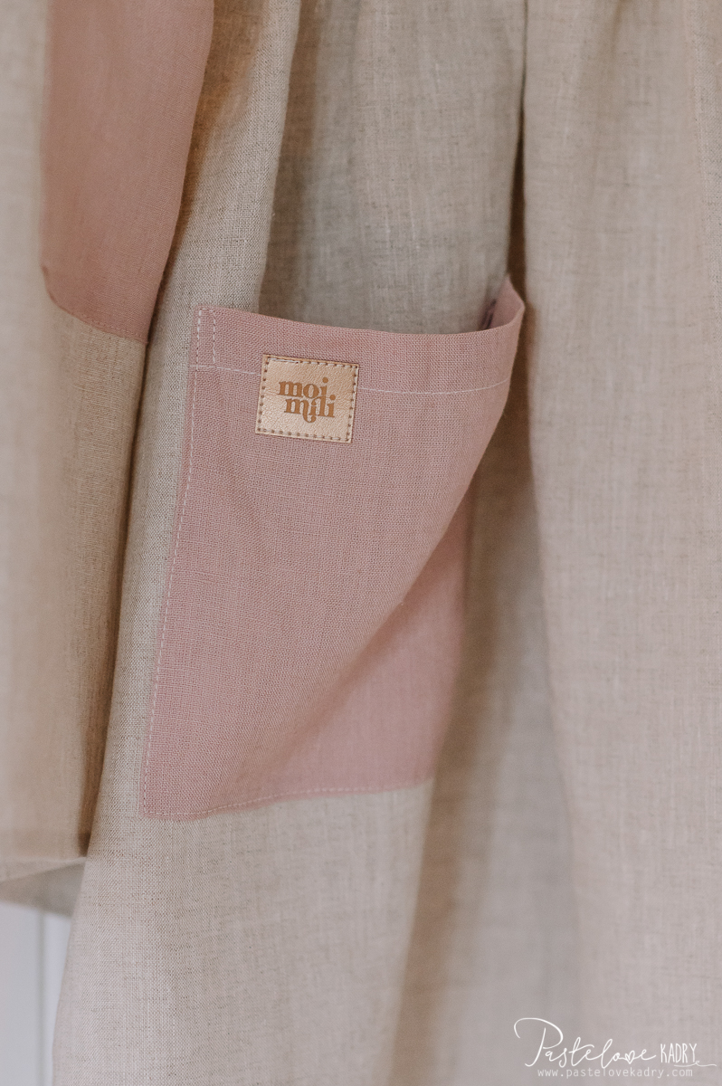 Linen kitchen apron for a child with headband Sweet cake - Image 14