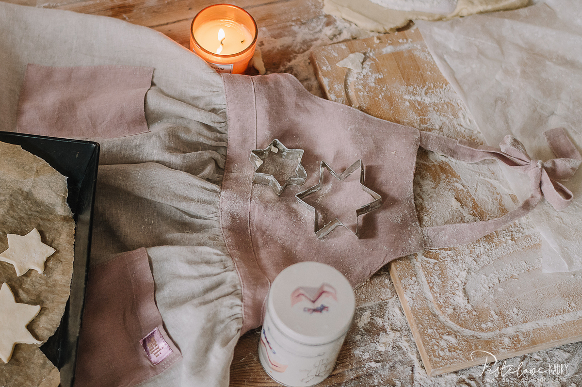 Linen kitchen apron for a child with headband Sweet cake - Image 7