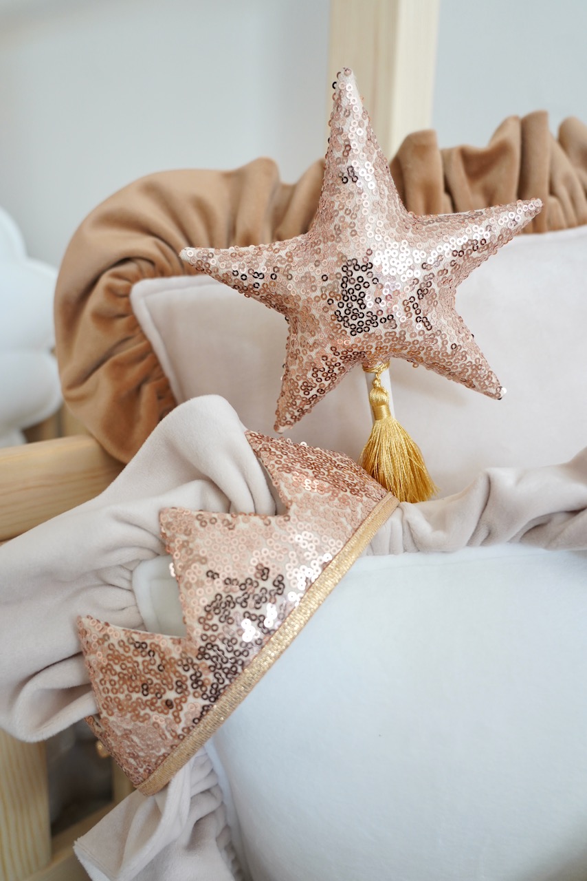 “Rose gold Sequins” Fairy tale Crown and Wand Magic Set - Image 4