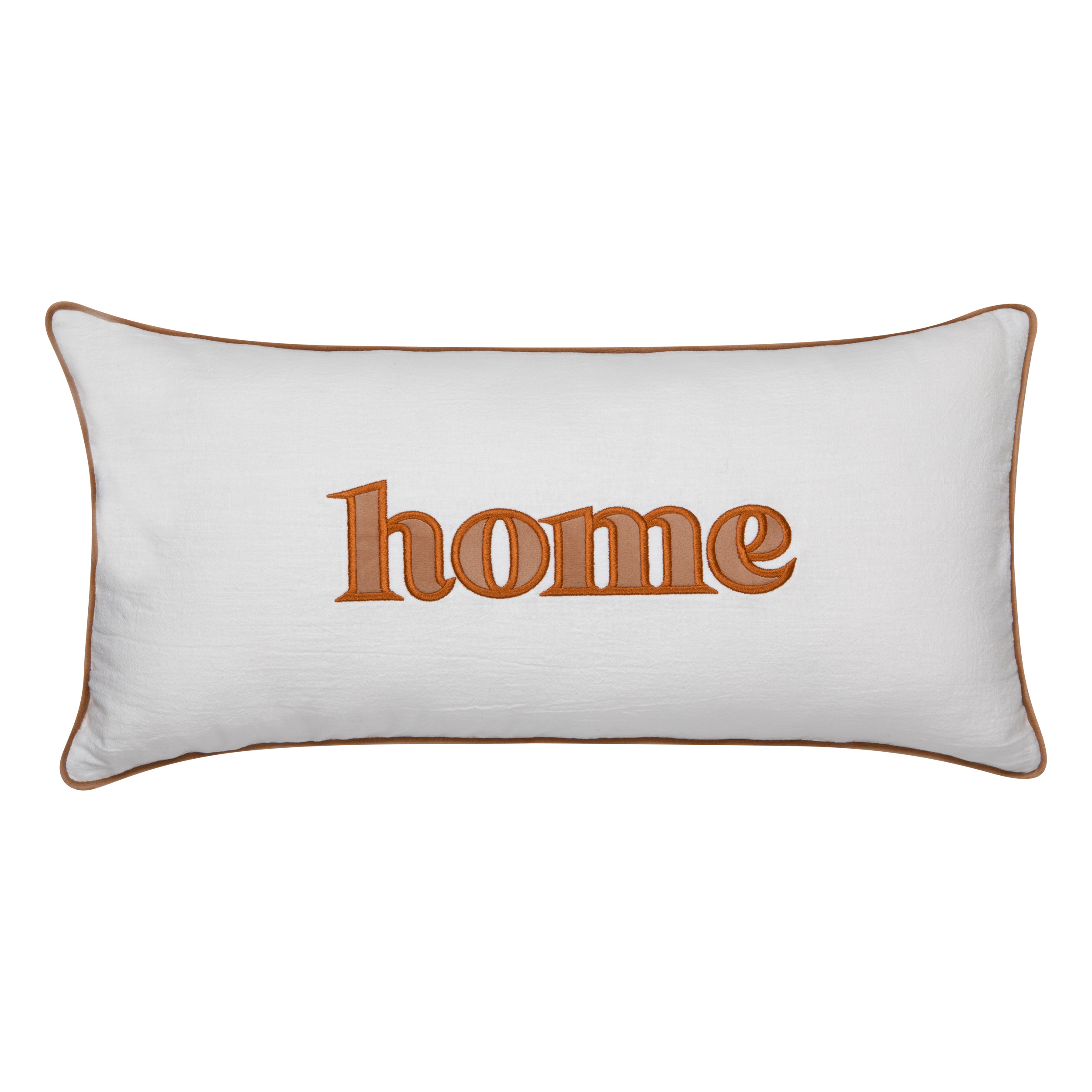 Decorative pillowcase with a beige embroidered inscription "Home" - Image 8
