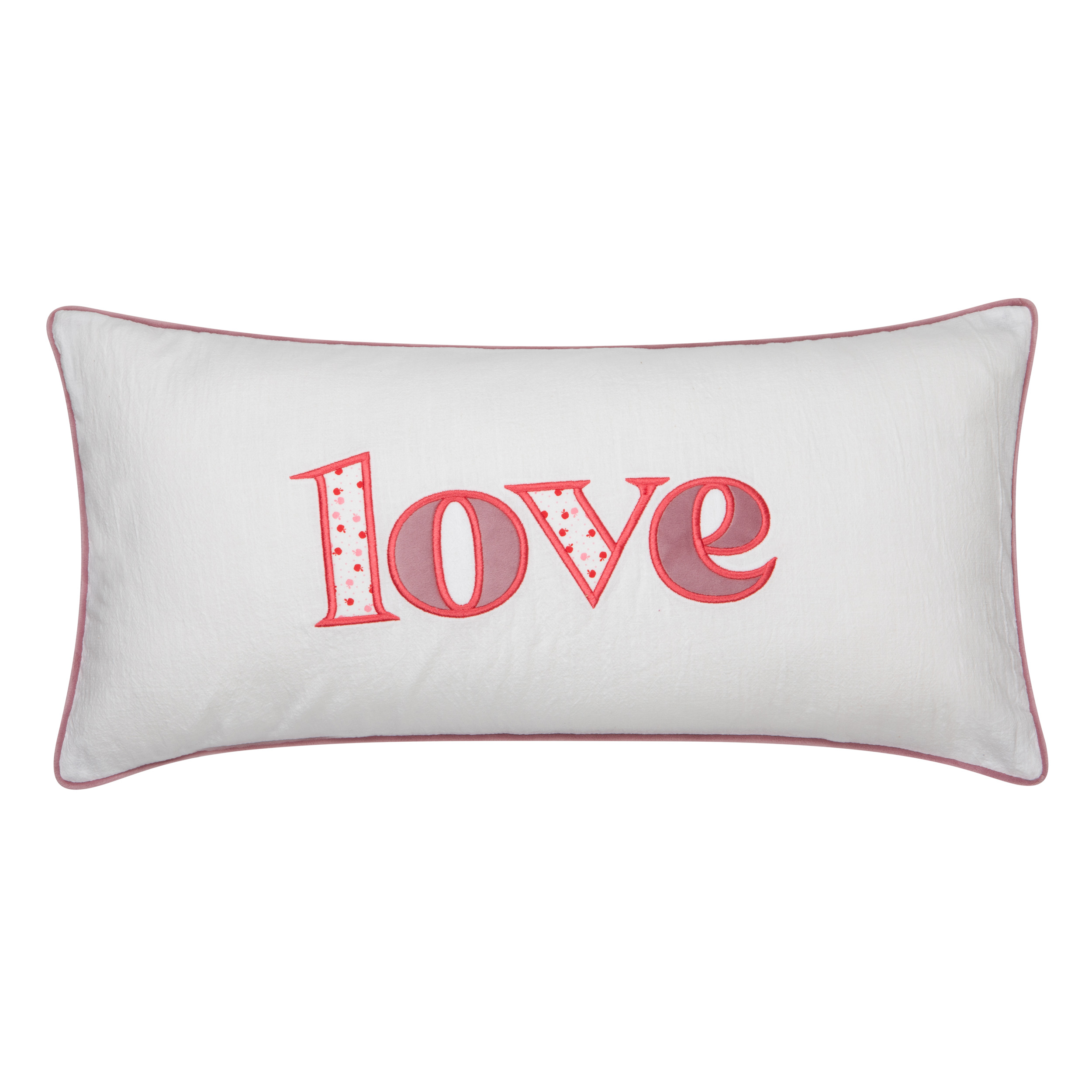 Decorative pillowcase with embroidered text "Love" - Image 6