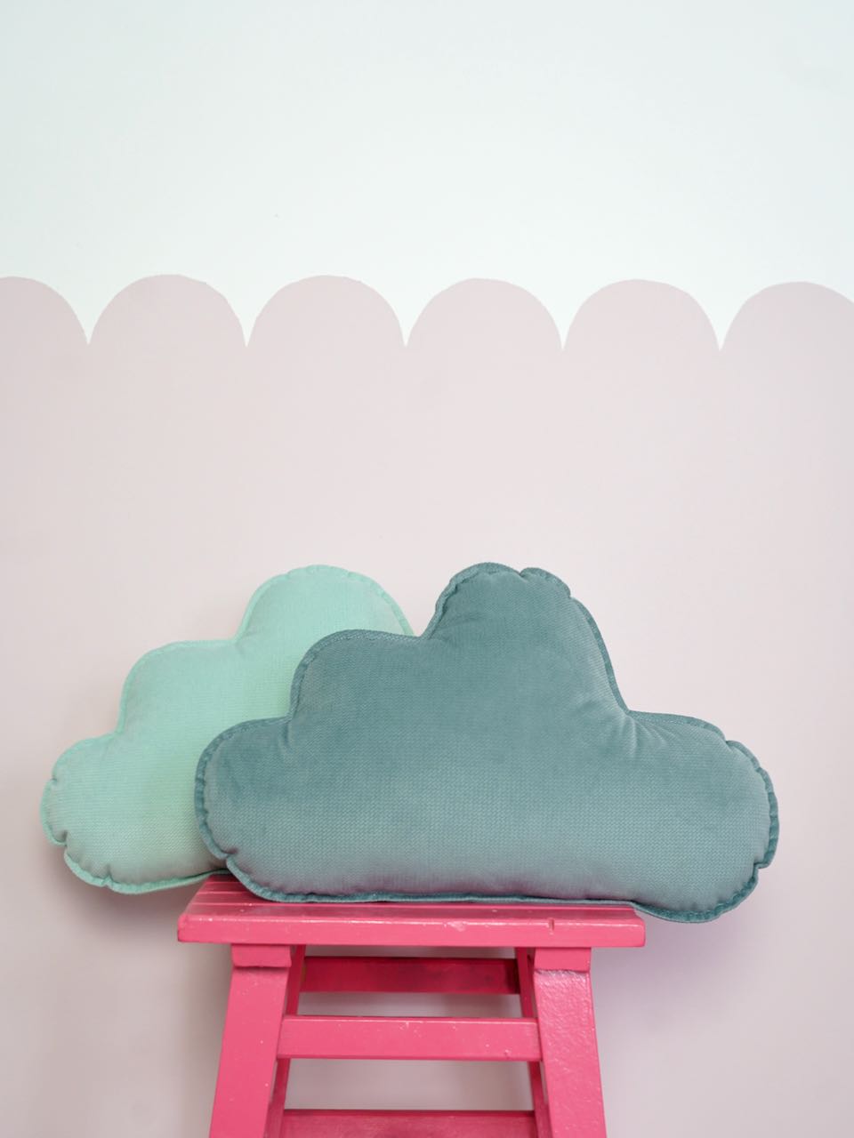 Velvet Cloud Pillow for baby room "Mint" - Image 8
