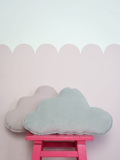Velvet Cloud Pillow for baby room "Gray"
