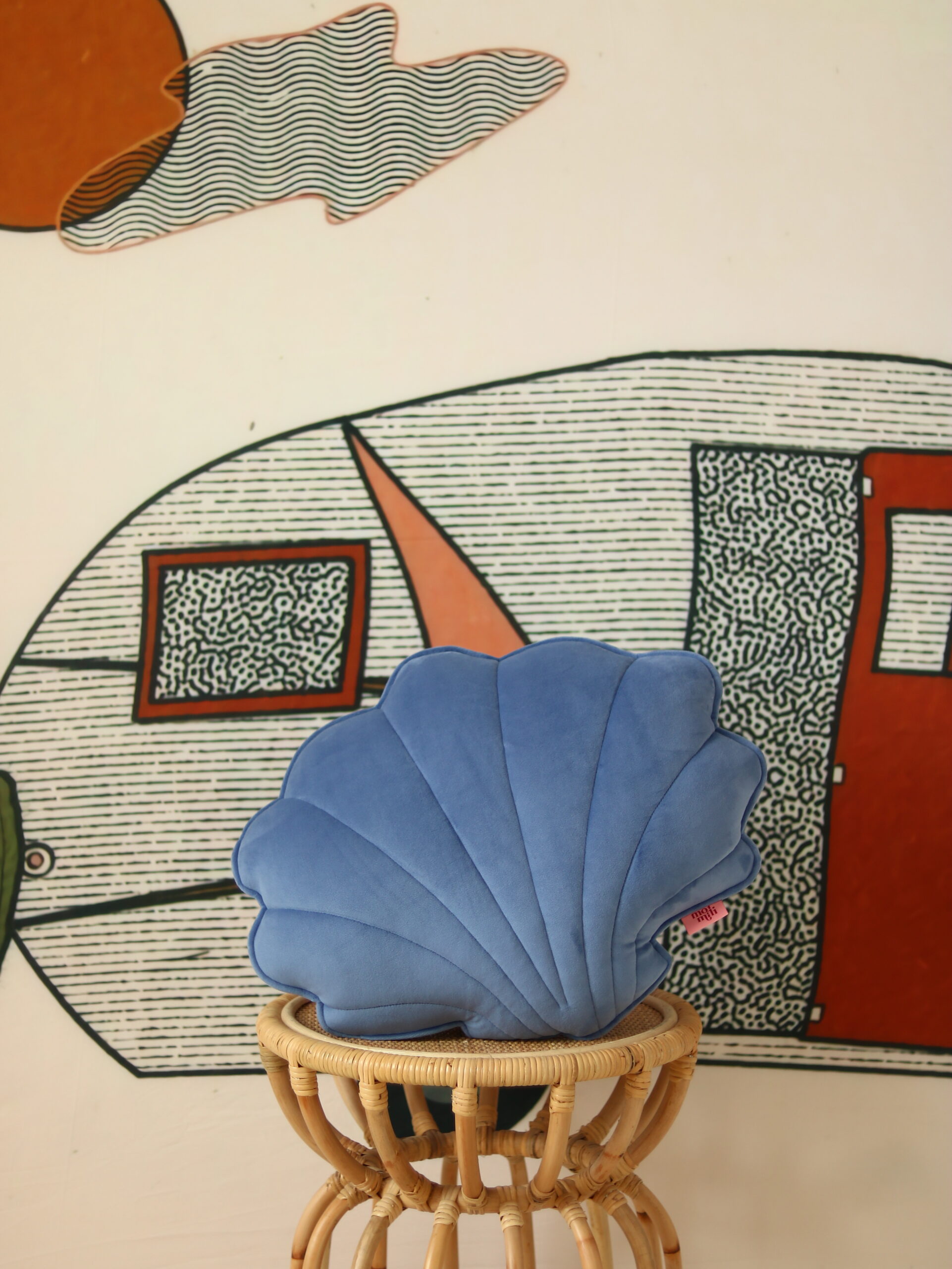 Soft Velvet Shell Cushion “Sapphire" - Image 2