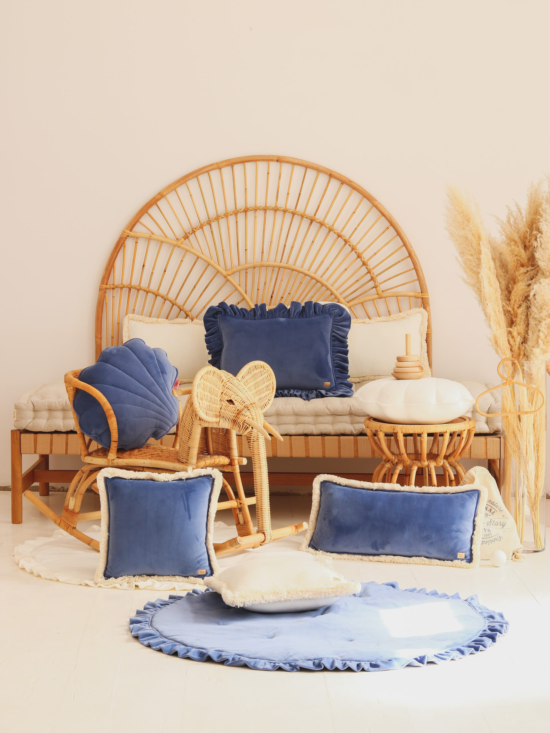 Soft Velvet Shell Cushion “Sapphire" - Image 10