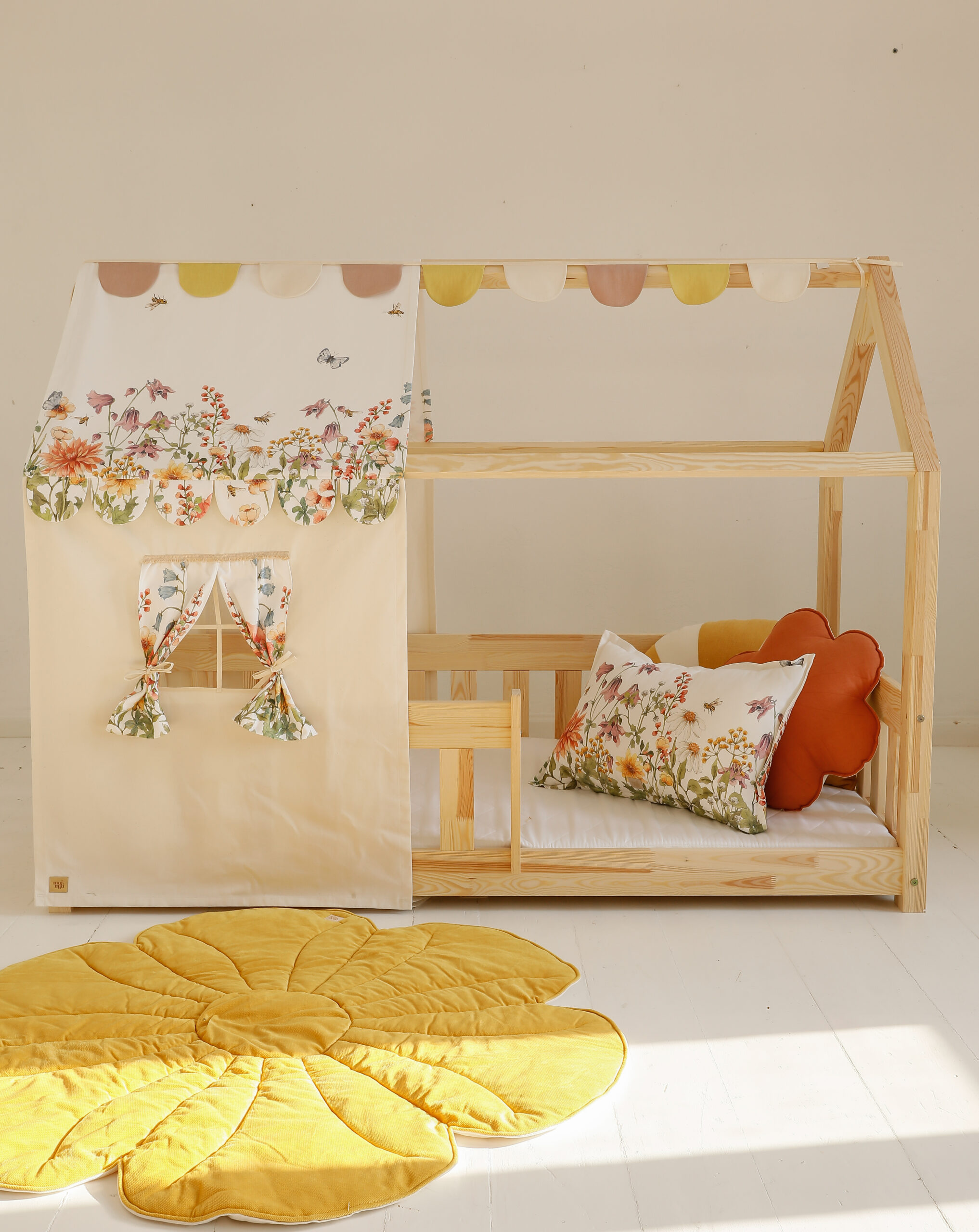 Canopy "Wilde Flowers" for a140/160/180 cm x 70/80/90 cm house bed