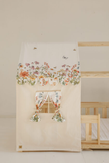 Canopy for 180/190/200 cm x 100/120/140 cm house bed "Wilde Flowers"