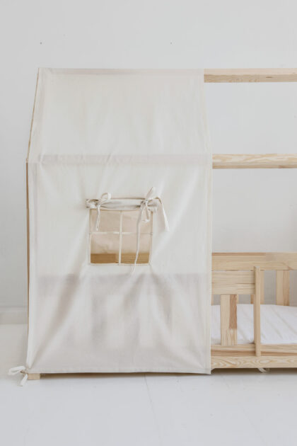 Canopy for 180/190/200 cm x 100/120/140 cm house bed "Raw Cotton"