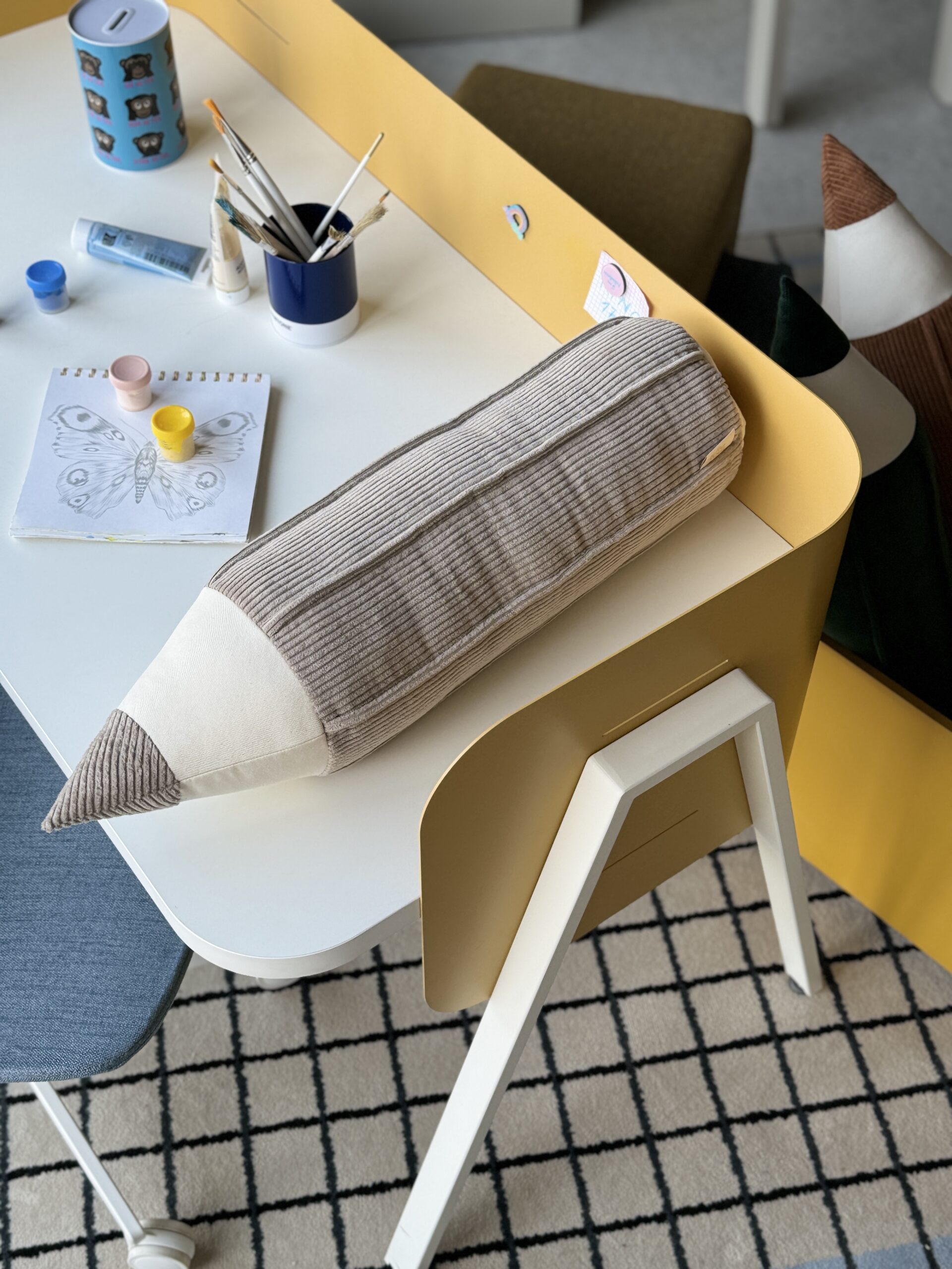 Corduroy crayon pillow - “Latte”