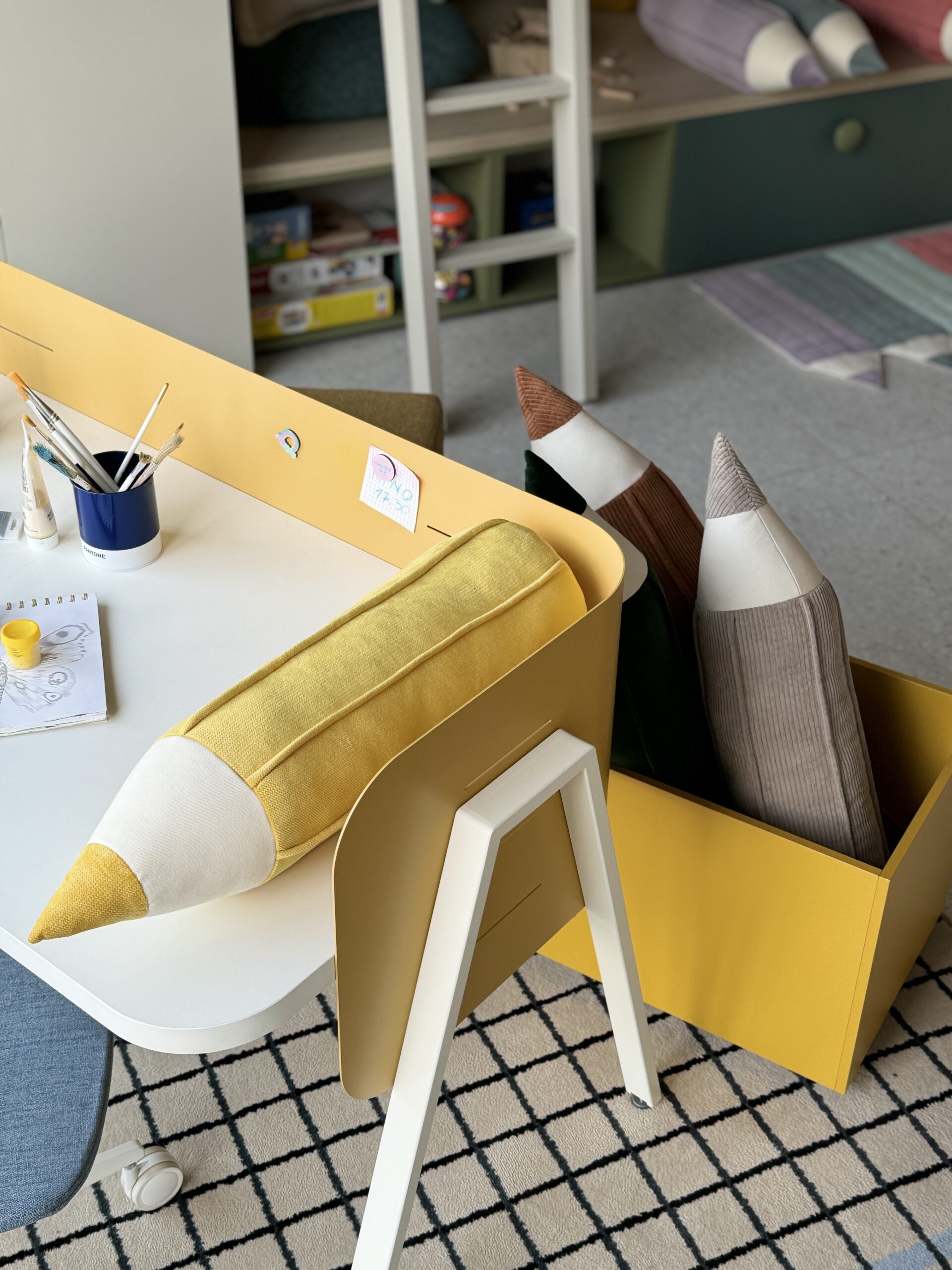 Crayon velvet pillow - “Yellow” - Image 8