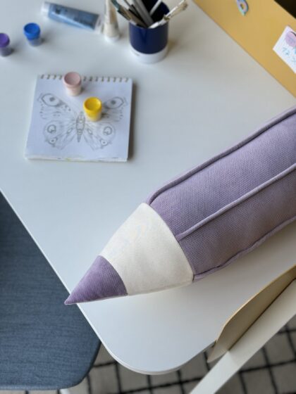 Crayon velvet pillow - “Purple”