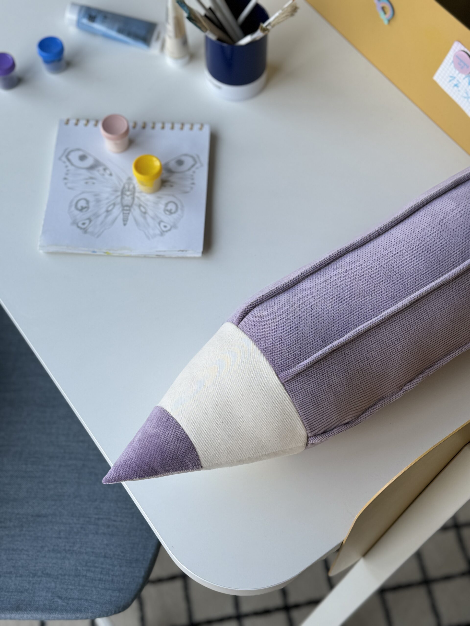 Crayon velvet pillow - “Purple”