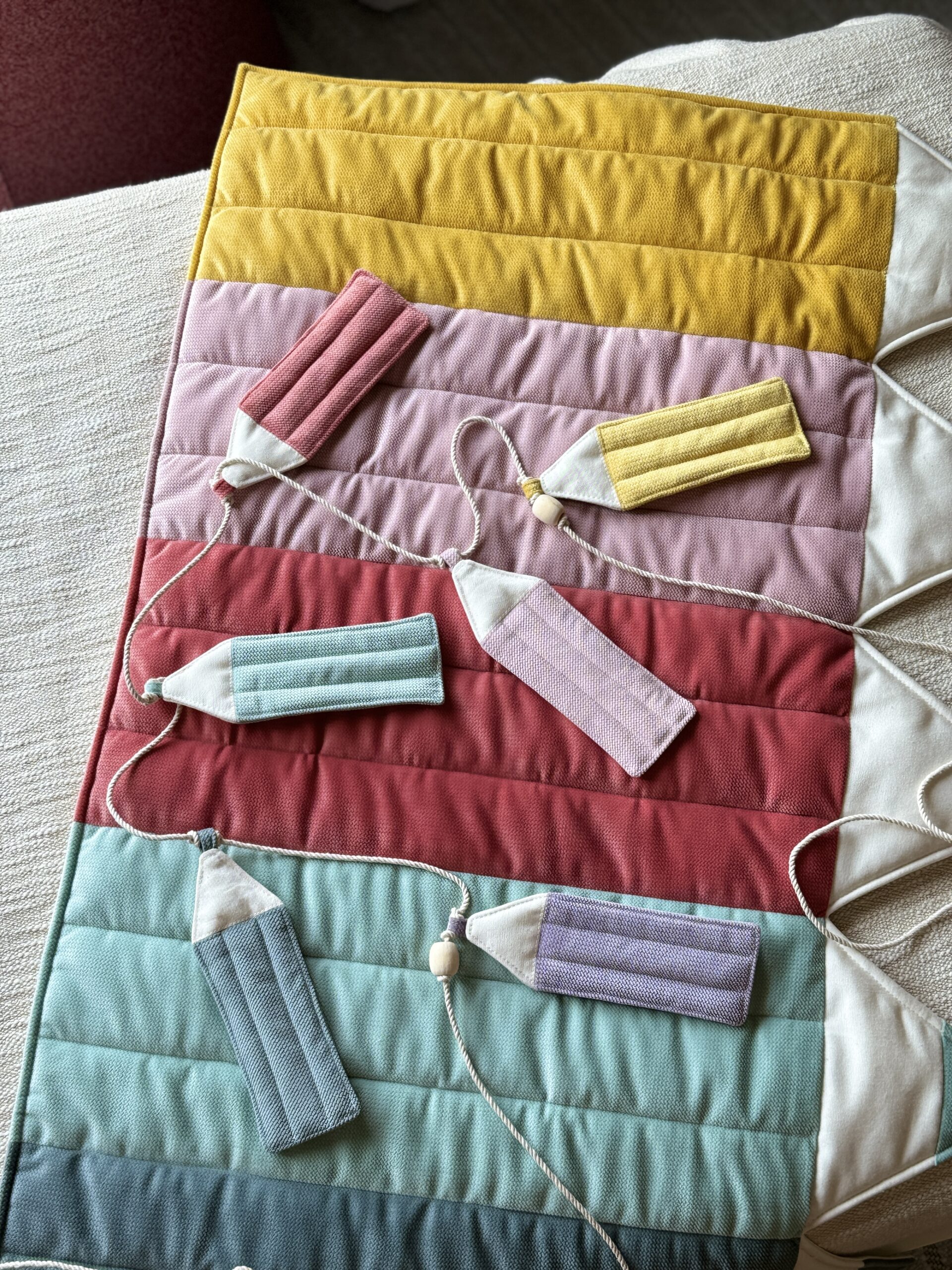 Velvet crayon  garland “Rainbow”