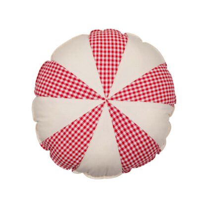 “Red checkered Candy” Patchwork Cushion